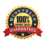 100 percent money-back guarantee badge