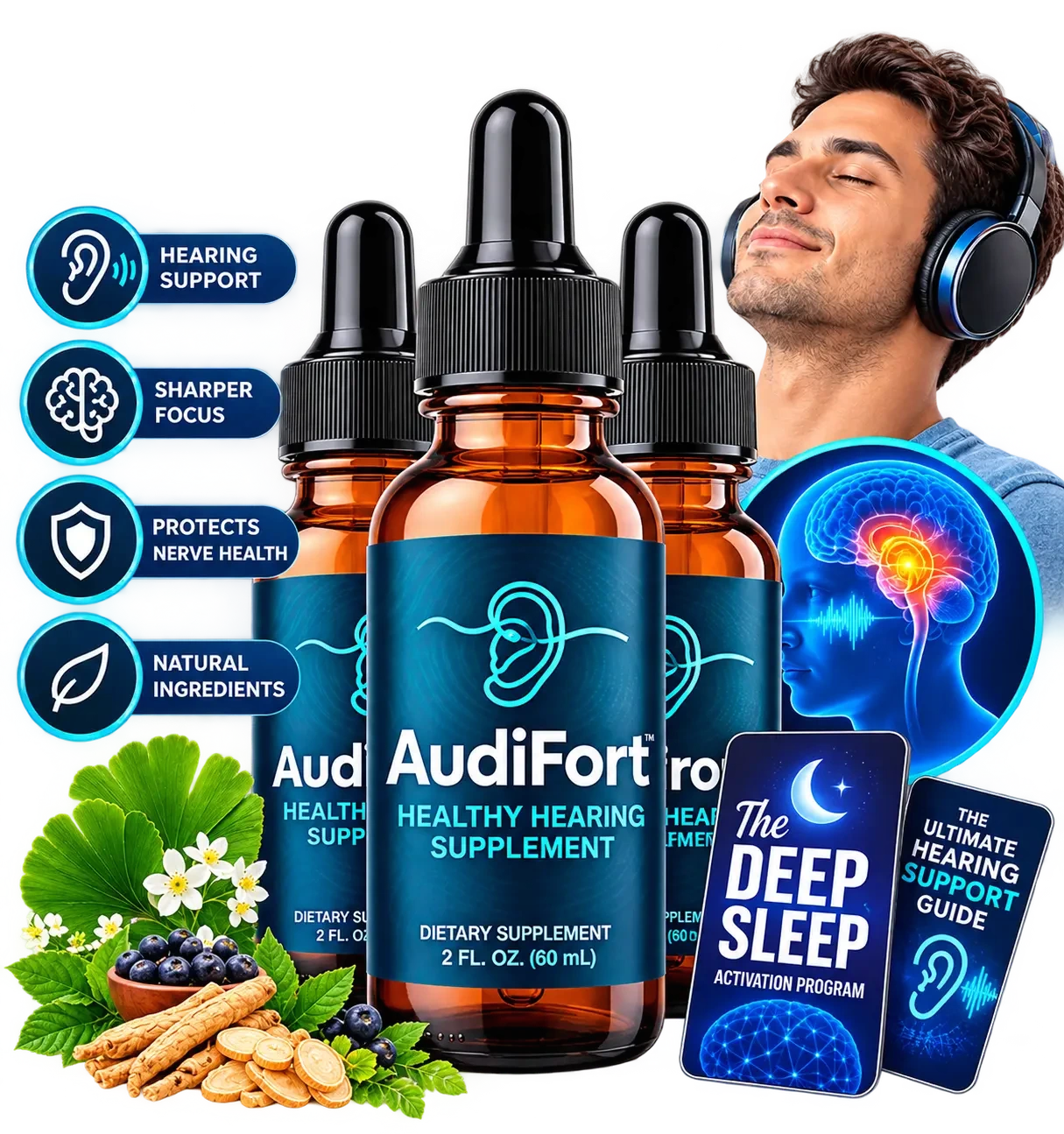 Audifort hearing support supplement bottle